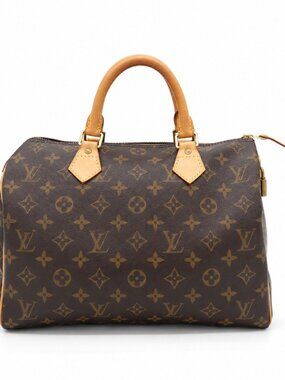 Louis Vuitton Monogram Speedy 30 Brown Canvas Leather Handbag